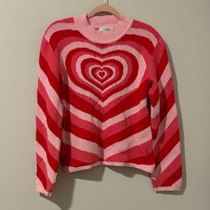 Cider Red and Pink Heart Sweater